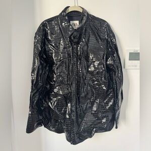 Zara Faux Croc Effect Overshirt Women’s Large